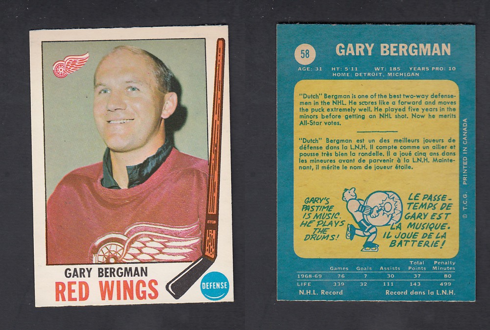 1969-70 O-PEE-CHEE HOCKEY CARD #58 G. BERGMAN photo