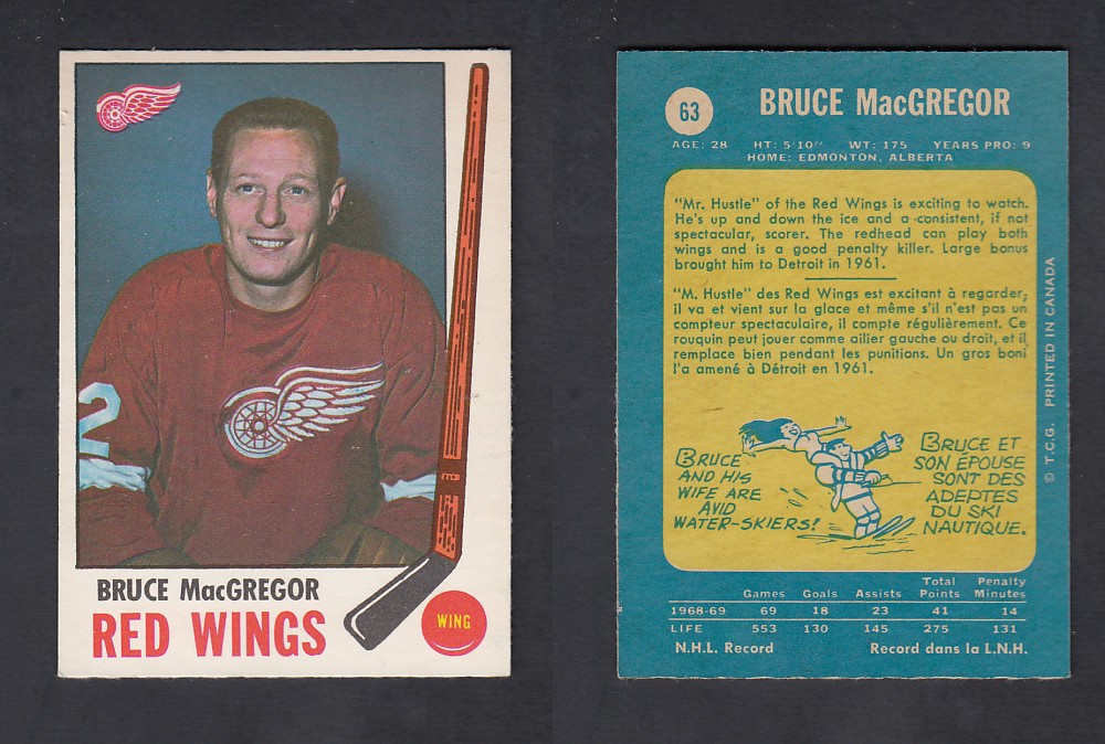 1969-70 O-PEE-CHEE HOCKEY CARD #63 B. MACGREGOR photo 1969-70 O-PEE-CHEE HOCKEY CARD #63 B. MACGREGOR photo
