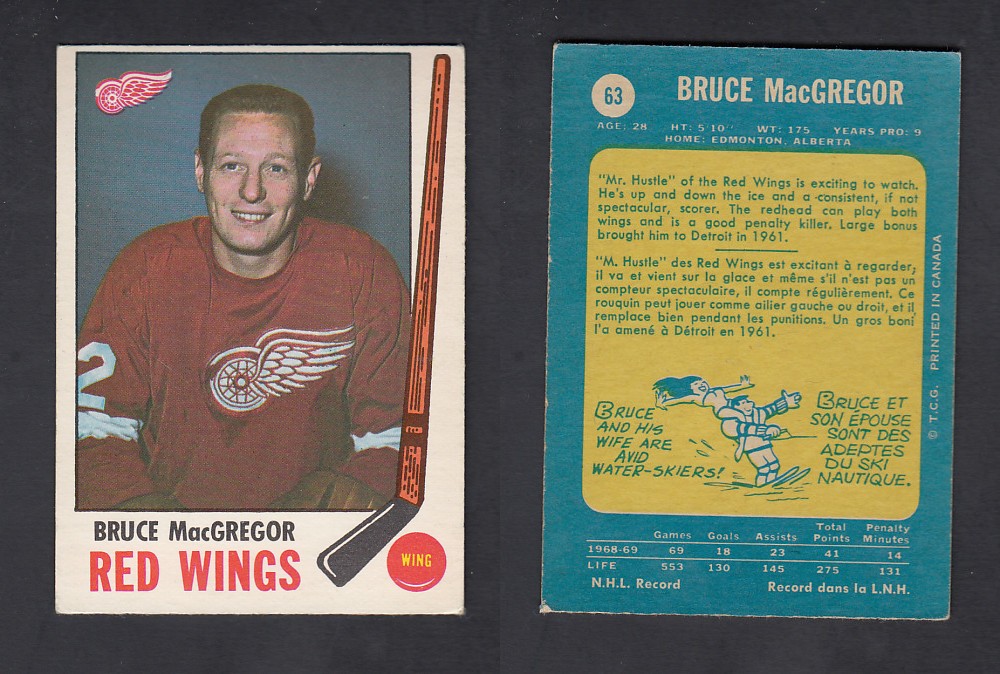 1969-70 O-PEE-CHEE HOCKEY CARD #63 B. MACGREGOR photo 1969-70 O-PEE-CHEE HOCKEY CARD #63 B. MACGREGOR photo