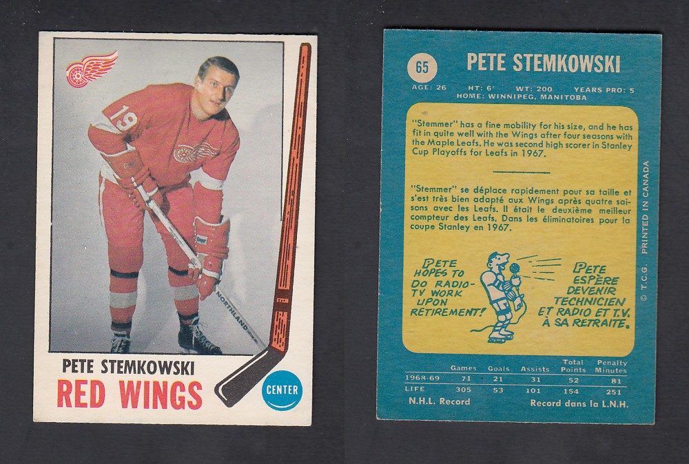 1969-70 O-PEE-CHEE HOCKEY CARD #65 P. STEMKOWSKI photo 1969-70 O-PEE-CHEE HOCKEY CARD #65 P. STEMKOWSKI photo