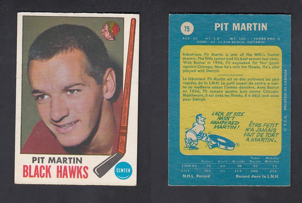 1969-70 O-PEE-CHEE HOCKEY CARD #75 P. MARTIN photo