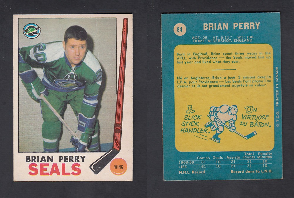 1969-70 O-PEE-CHEE HOCKEY CARD #84 B. PERRY photo