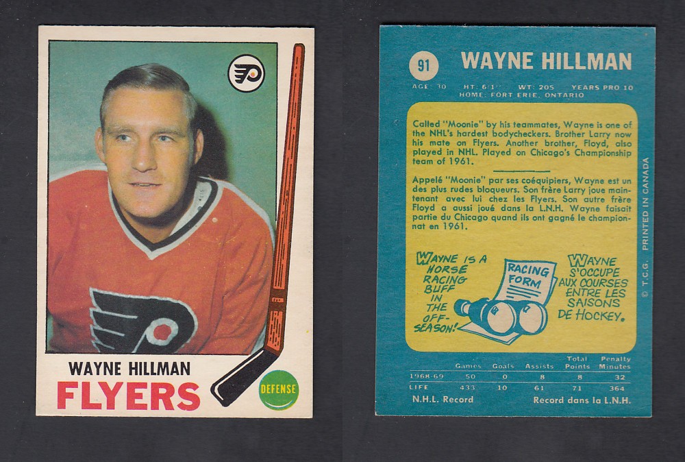 1969-70 O-PEE-CHEE HOCKEY CARD #91 W. HILLMAN photo 1969-70 O-PEE-CHEE HOCKEY CARD #91 W. HILLMAN photo