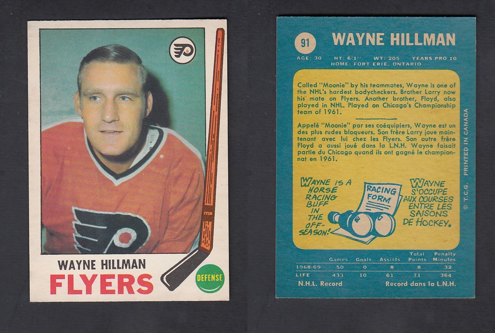 1969-70 O-PEE-CHEE HOCKEY CARD #91 W. HILLMAN photo 1969-70 O-PEE-CHEE HOCKEY CARD #91 W. HILLMAN photo