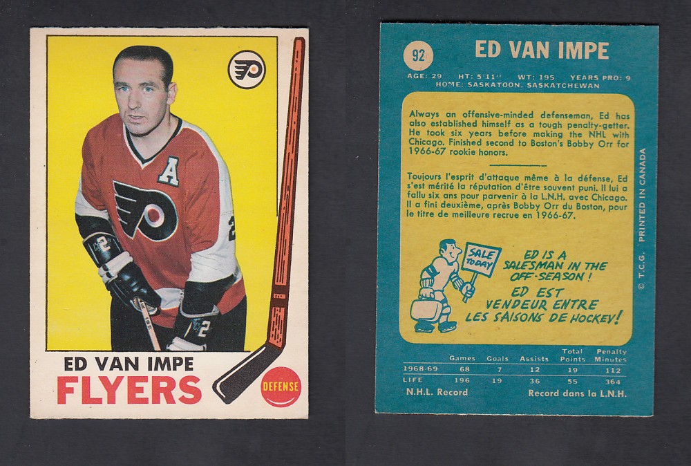 1969-70 O-PEE-CHEE HOCKEY CARD #92 E. VAN IMPE photo