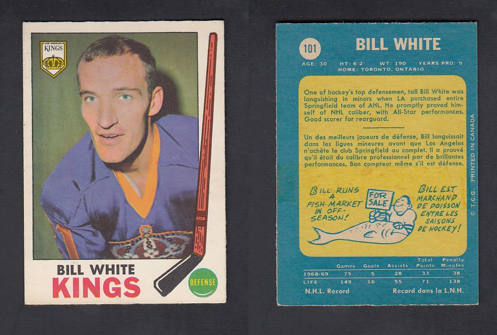 1969-70 O-PEE-CHEE HOCKEY CARD #101 B. WHITE photo 1969-70 O-PEE-CHEE HOCKEY CARD #101 B. WHITE photo