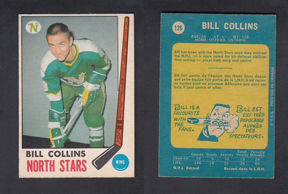 1969-70 O-PEE-CHEE HOCKEY CARD #126 B. COLLINS photo 1969-70 O-PEE-CHEE HOCKEY CARD #126 B. COLLINS photo