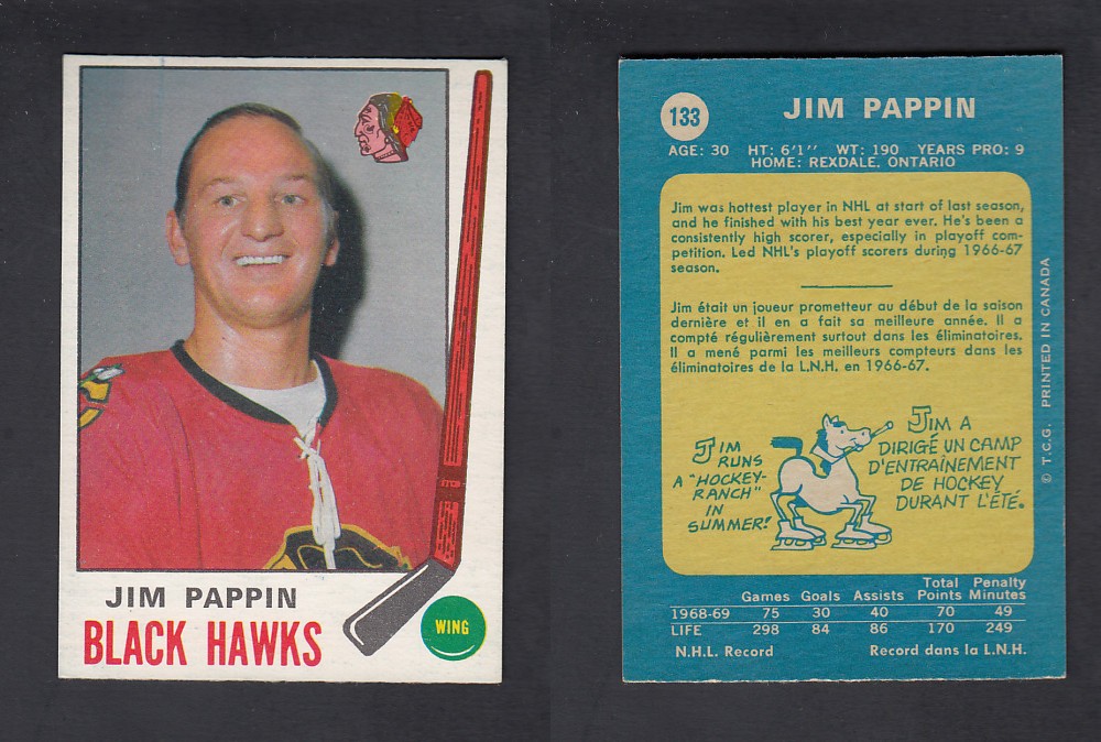 1969-70 O-PEE-CHEE HOCKEY CARD #133 J. PAPPIN photo 1969-70 O-PEE-CHEE HOCKEY CARD #133 J. PAPPIN photo