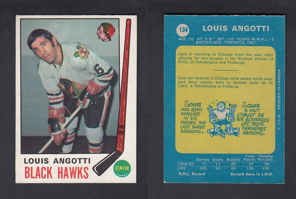 1969-70 O-PEE-CHEE HOCKEY CARD #134 L. ANGOTTI photo 1969-70 O-PEE-CHEE HOCKEY CARD #134 L. ANGOTTI photo