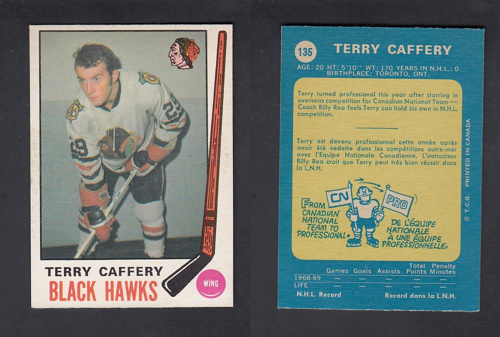 1969-70 O-PEE-CHEE HOCKEY CARD #135 T. CAFFERY photo 1969-70 O-PEE-CHEE HOCKEY CARD #135 T. CAFFERY photo