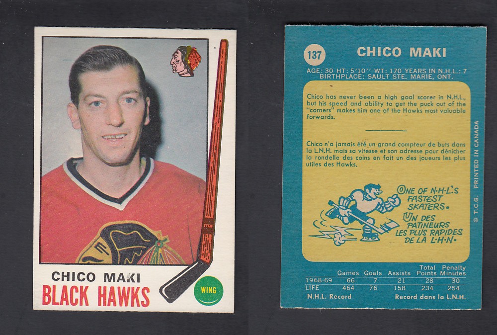 1969-70 O-PEE-CHEE HOCKEY CARD #137 C. MAKI photo