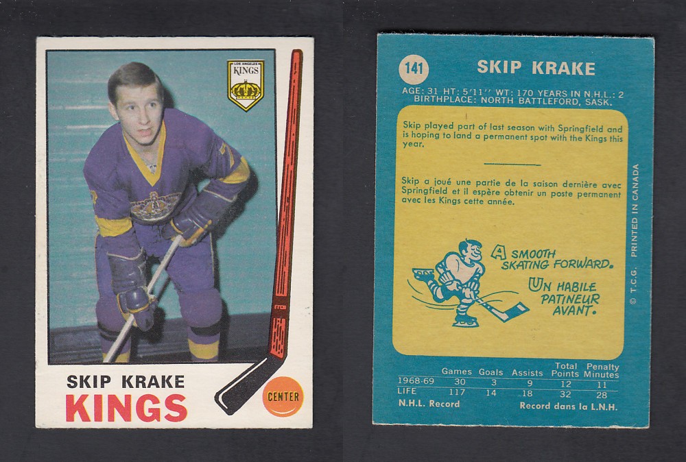 1969-70 O-PEE-CHEE HOCKEY CARD #141 S. KRAKE photo 1969-70 O-PEE-CHEE HOCKEY CARD #141 S. KRAKE photo