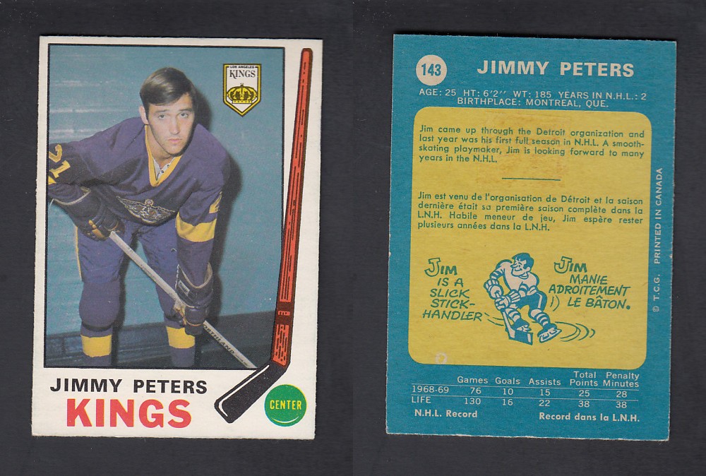 1969-70 O-PEE-CHEE HOCKEY CARD #143 J. PETERS photo 1969-70 O-PEE-CHEE HOCKEY CARD #143 J. PETERS photo