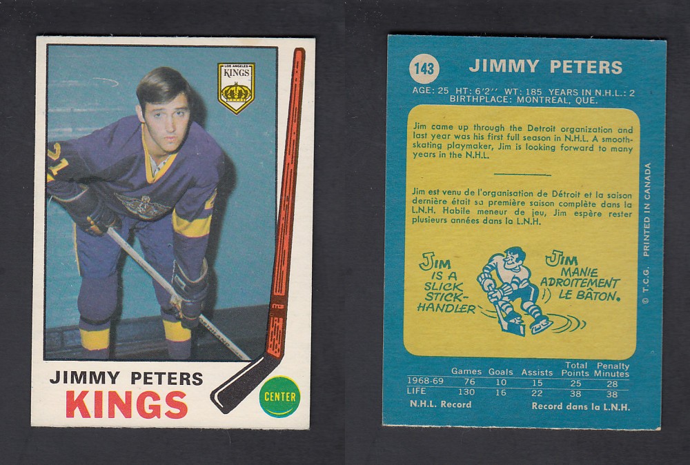 1969-70 O-PEE-CHEE HOCKEY CARD #143 J. PETERS photo 1969-70 O-PEE-CHEE HOCKEY CARD #143 J. PETERS photo