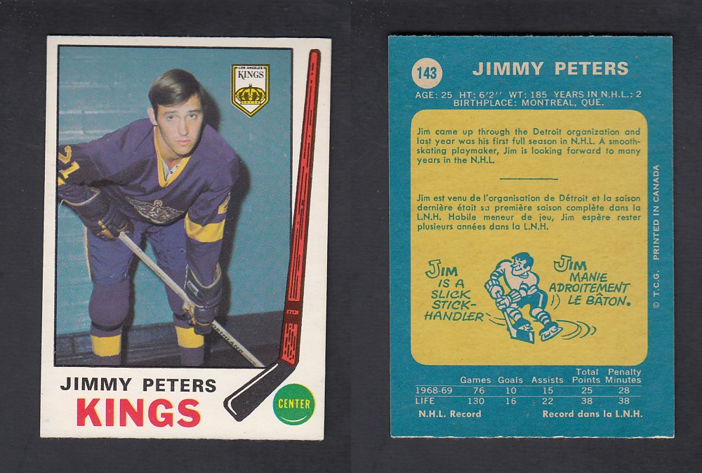 1969-70 O-PEE-CHEE HOCKEY CARD #143 J. PETERS photo 1969-70 O-PEE-CHEE HOCKEY CARD #143 J. PETERS photo