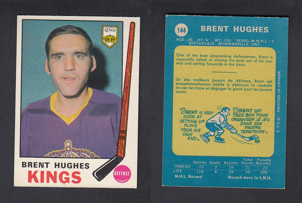 1969-70 O-PEE-CHEE HOCKEY CARD #144 B. HUGHES photo 1969-70 O-PEE-CHEE HOCKEY CARD #144 B. HUGHES photo