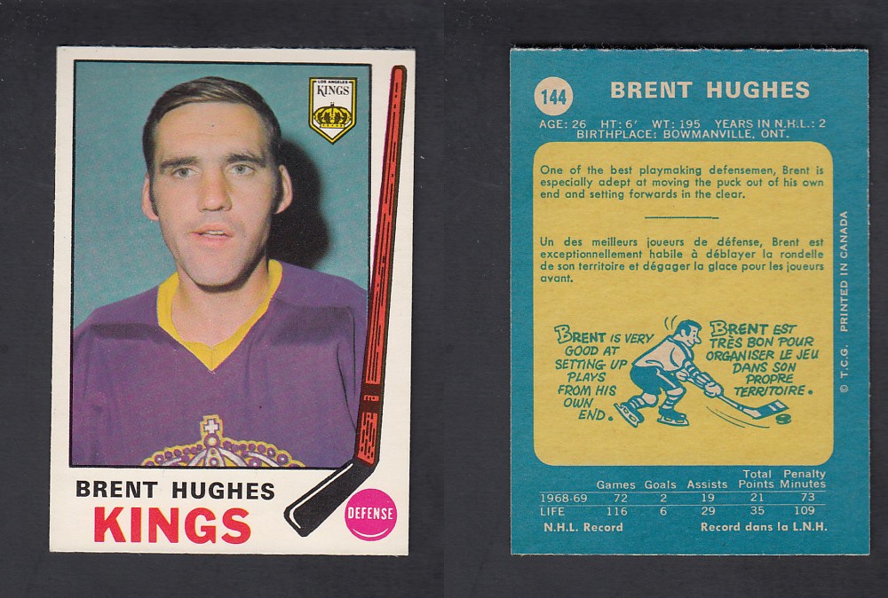1969-70 O-PEE-CHEE HOCKEY CARD #144 B. HUGHES photo 1969-70 O-PEE-CHEE HOCKEY CARD #144 B. HUGHES photo
