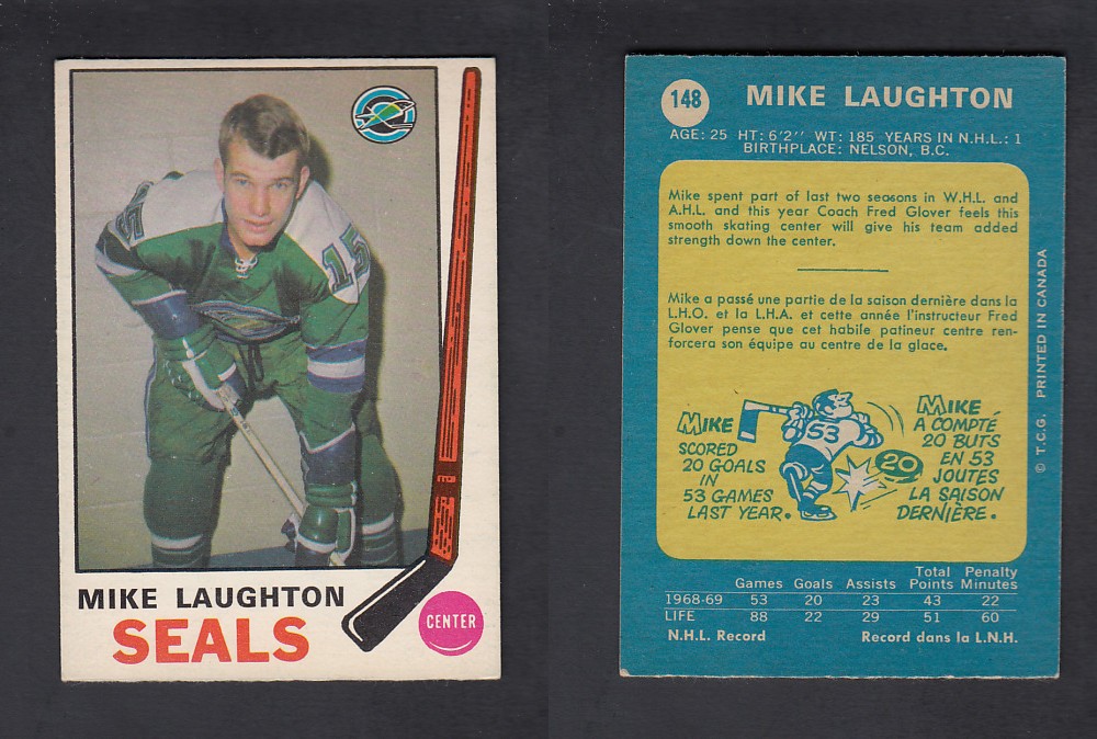 1969-70 O-PEE-CHEE HOCKEY CARD #148 M. LAUGHTON photo
