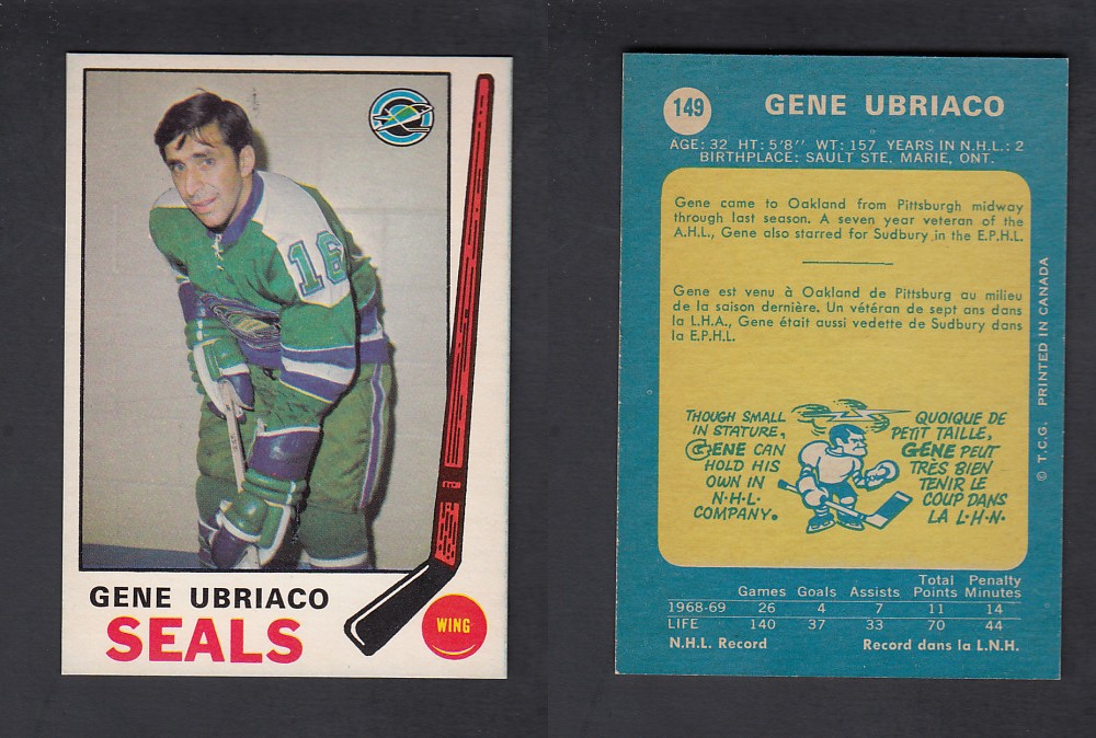 1969-70 O-PEE-CHEE HOCKEY CARD #149 G. UBRIACO photo
