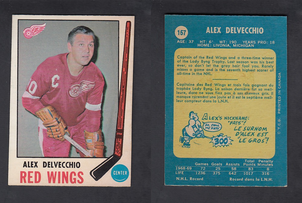 1969-70 O-PEE-CHEE HOCKEY CARD #157 A. DELVECCHIO photo