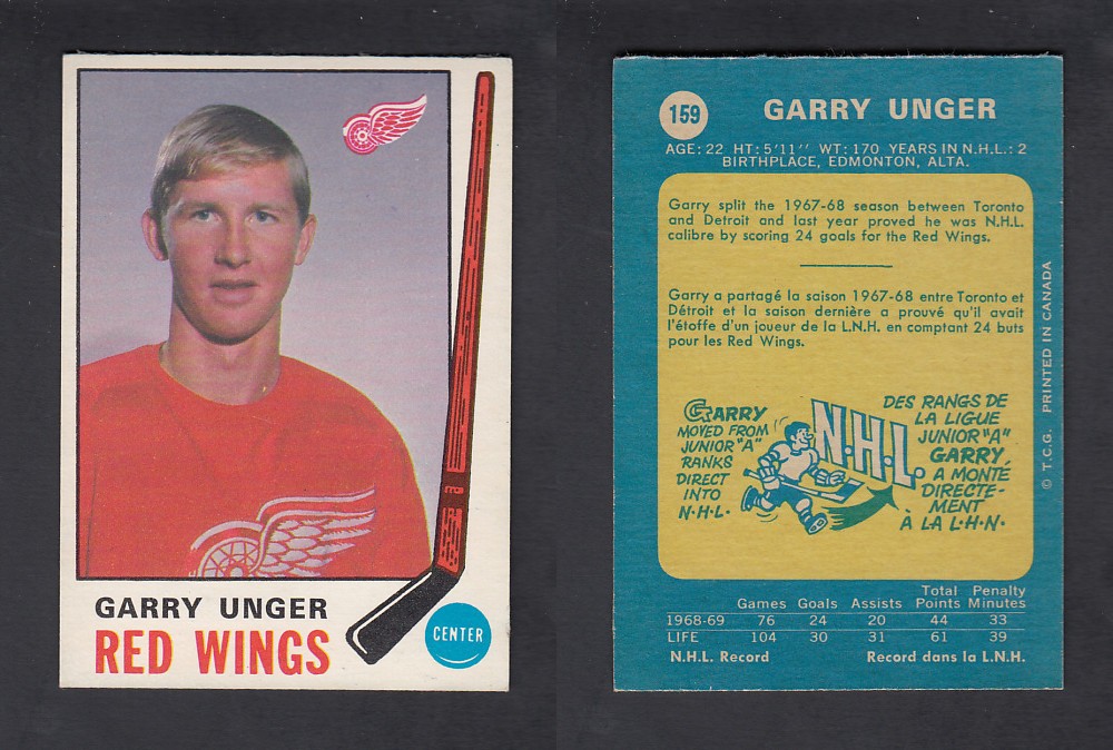 1969-70 O-PEE-CHEE HOCKEY CARD #159 G. UNGER photo 1969-70 O-PEE-CHEE HOCKEY CARD #159 G. UNGER photo
