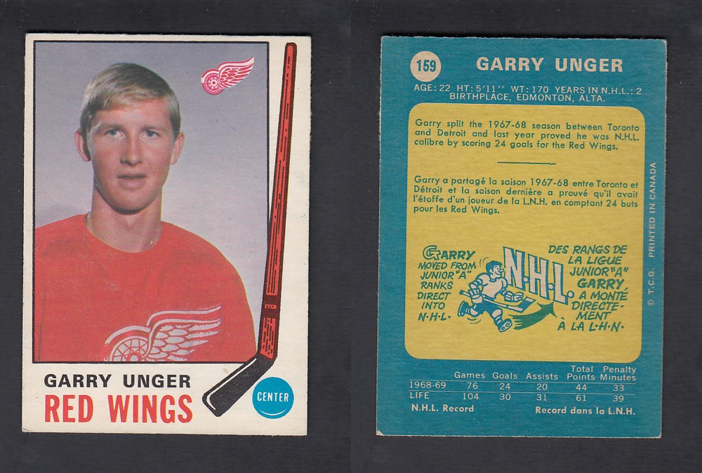 1969-70 O-PEE-CHEE HOCKEY CARD #159 G. UNGER photo 1969-70 O-PEE-CHEE HOCKEY CARD #159 G. UNGER photo