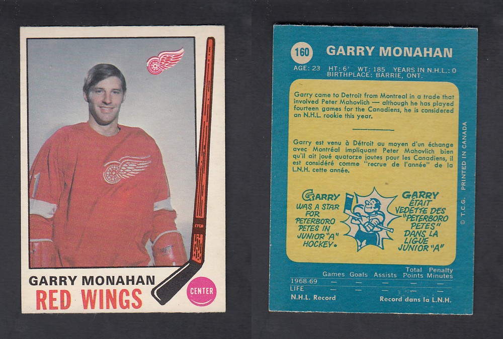1969-70 O-PEE-CHEE HOCKEY CARD #160 G. MONAHAM photo