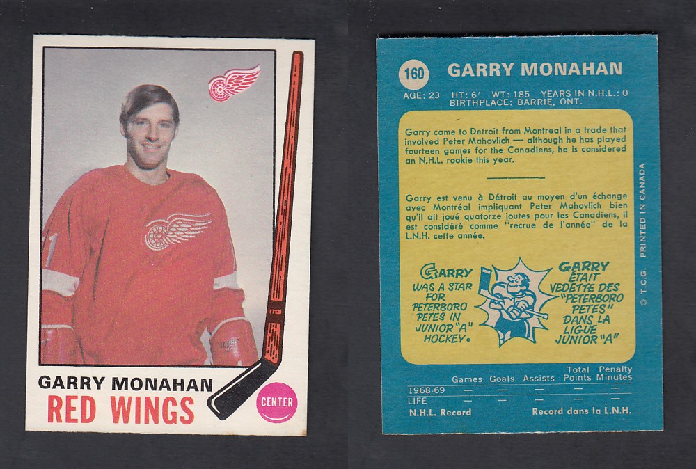 1969-70 O-PEE-CHEE HOCKEY CARD #160 G. MONAHAM photo
