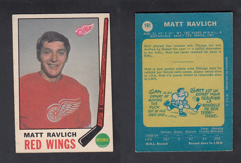 1969-70 O-PEE-CHEE HOCKEY CARD #161 M. RAVLICH photo