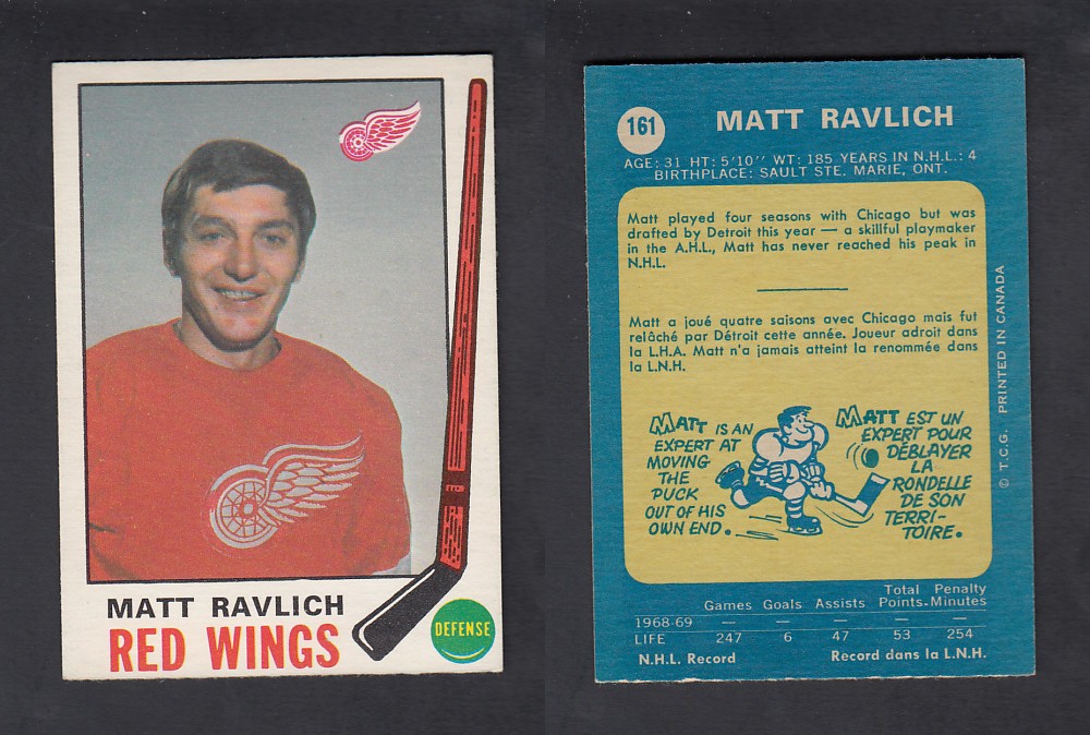 1969-70 O-PEE-CHEE HOCKEY CARD #161 M. RAVLICH photo