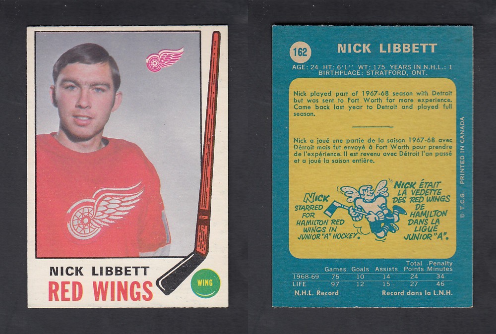 1969-70 O-PEE-CHEE HOCKEY CARD #162 N. LIBBETT photo