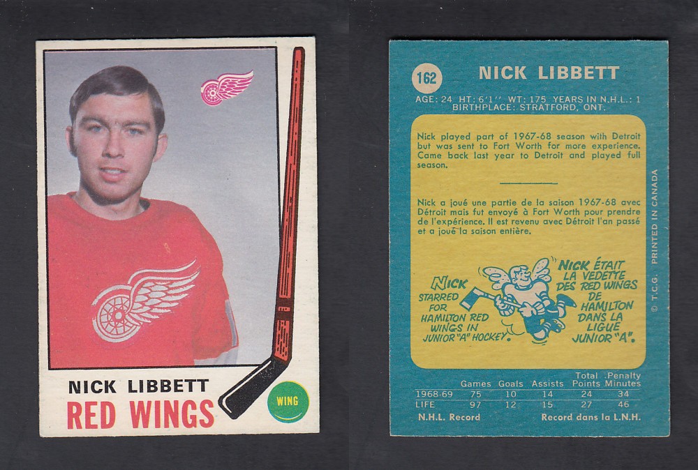 1969-70 O-PEE-CHEE HOCKEY CARD #162 N. LIBBETT photo