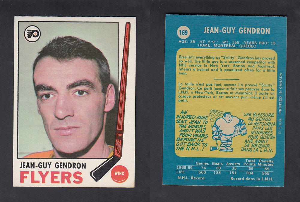 1969-70 O-PEE-CHEE HOCKEY CARD #169 J-G. GENDRON photo