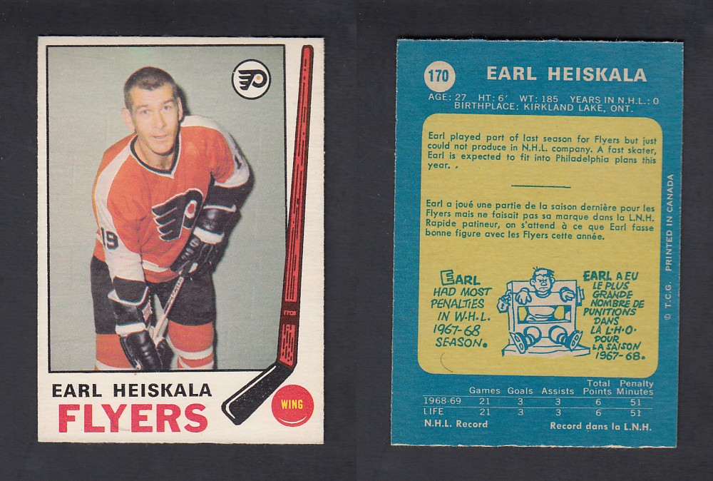 1969-70 O-PEE-CHEE HOCKEY CARD #170 E. HEISKALA photo
