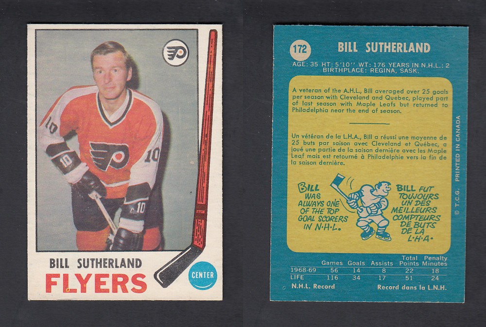 1969-70 O-PEE-CHEE HOCKEY CARD #172 B. SUTHERLAND photo