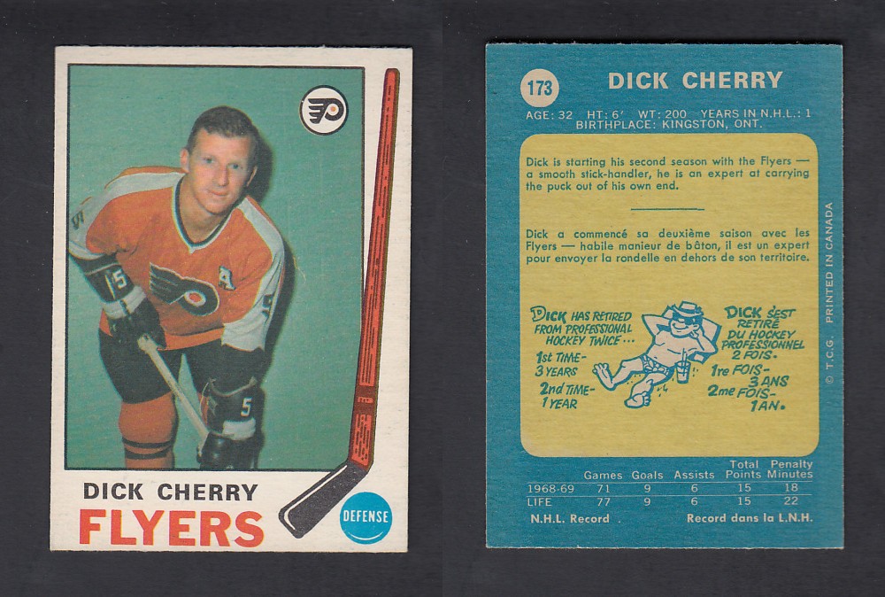 1969-70 O-PEE-CHEE HOCKEY CARD #173 D. CHERRY photo 1969-70 O-PEE-CHEE HOCKEY CARD #173 D. CHERRY photo