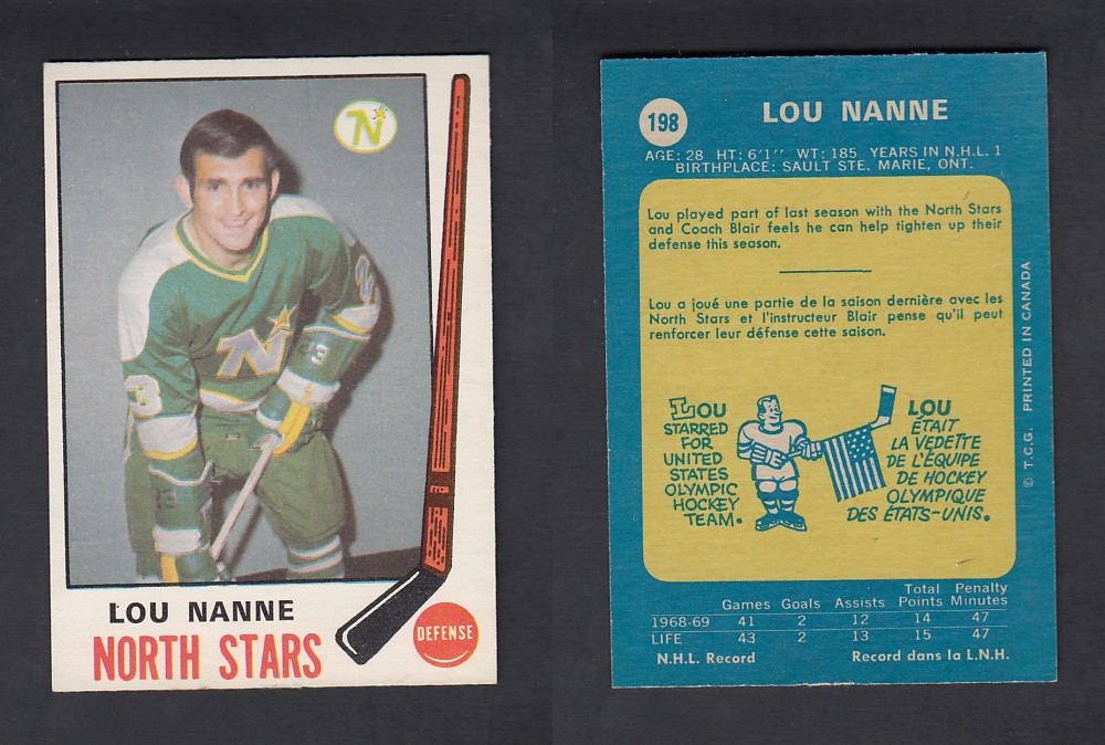 1969-70 O-PEE-CHEE HOCKEY CARD #198 L. NAMNE photo