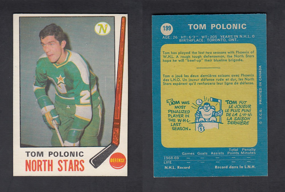 1969-70 O-PEE-CHEE HOCKEY CARD #199 T.POLONIC photo