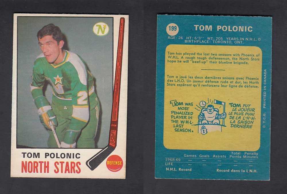 1969-70 O-PEE-CHEE HOCKEY CARD #199 T.POLONIC photo 1969-70 O-PEE-CHEE HOCKEY CARD #199 T.POLONIC photo