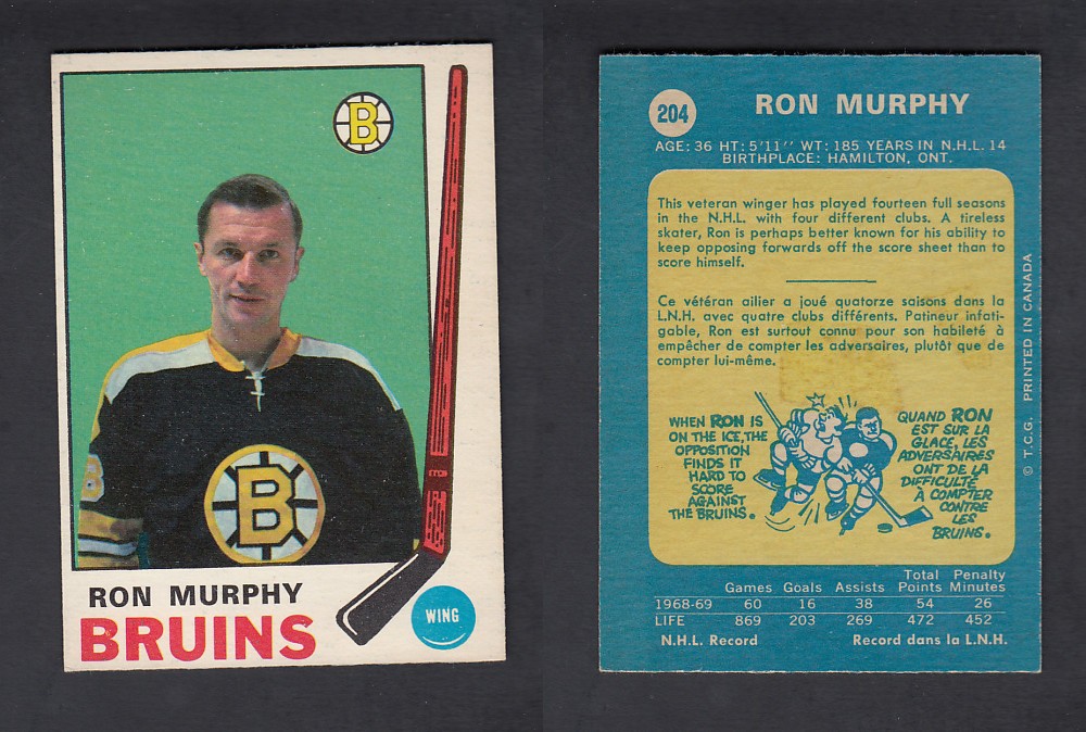 1969-70 O-PEE-CHEE HOCKEY CARD #204 R. MURPHY photo