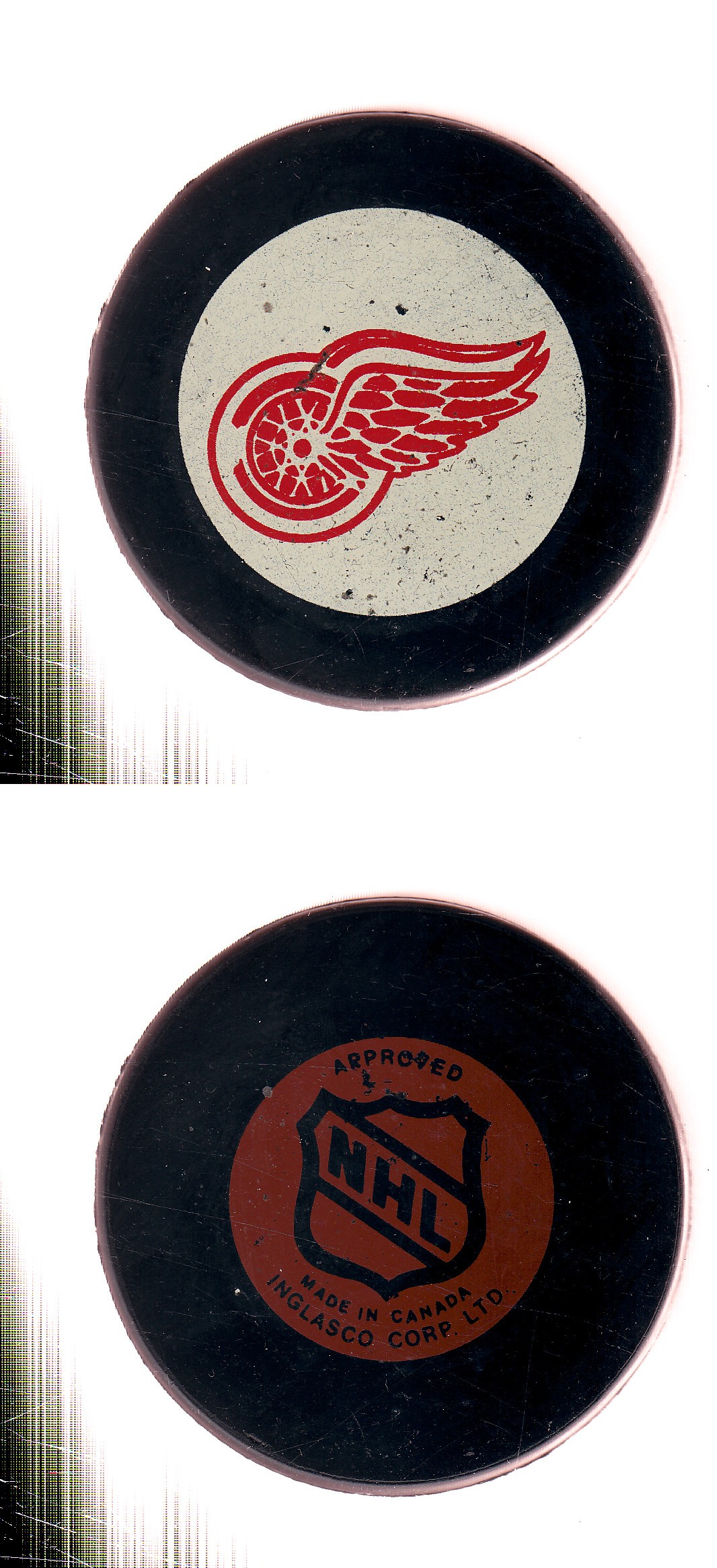 1980-85 VICEROY DETROIT RED WINGS GAME PUCK photo 1980-85 VICEROY DETROIT RED WINGS GAME PUCK photo