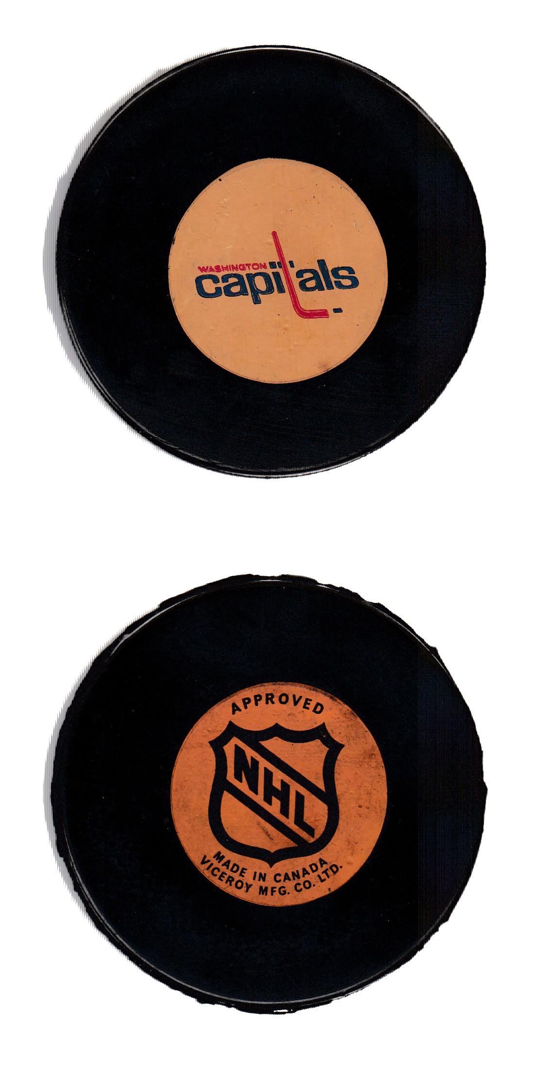 1975-83 VICEROY WASHINGTON CAPITALS GAME PUCK photo 1975-83 VICEROY WASHINGTON CAPITALS GAME PUCK photo