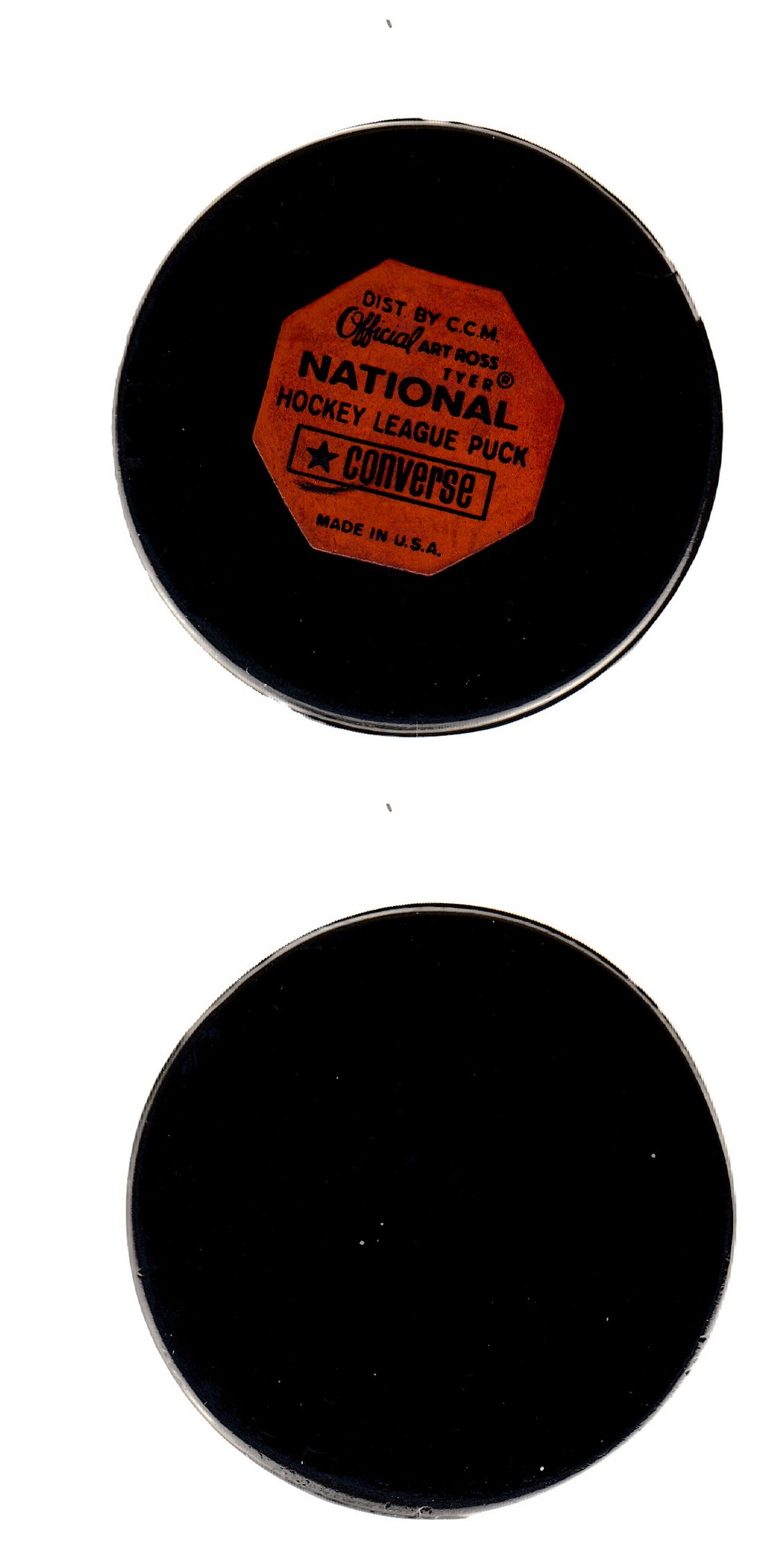 1968-70 CONVERSE REVERSE LOGO ONLY GAME PUCK photo 1968-70 CONVERSE REVERSE LOGO ONLY GAME PUCK photo