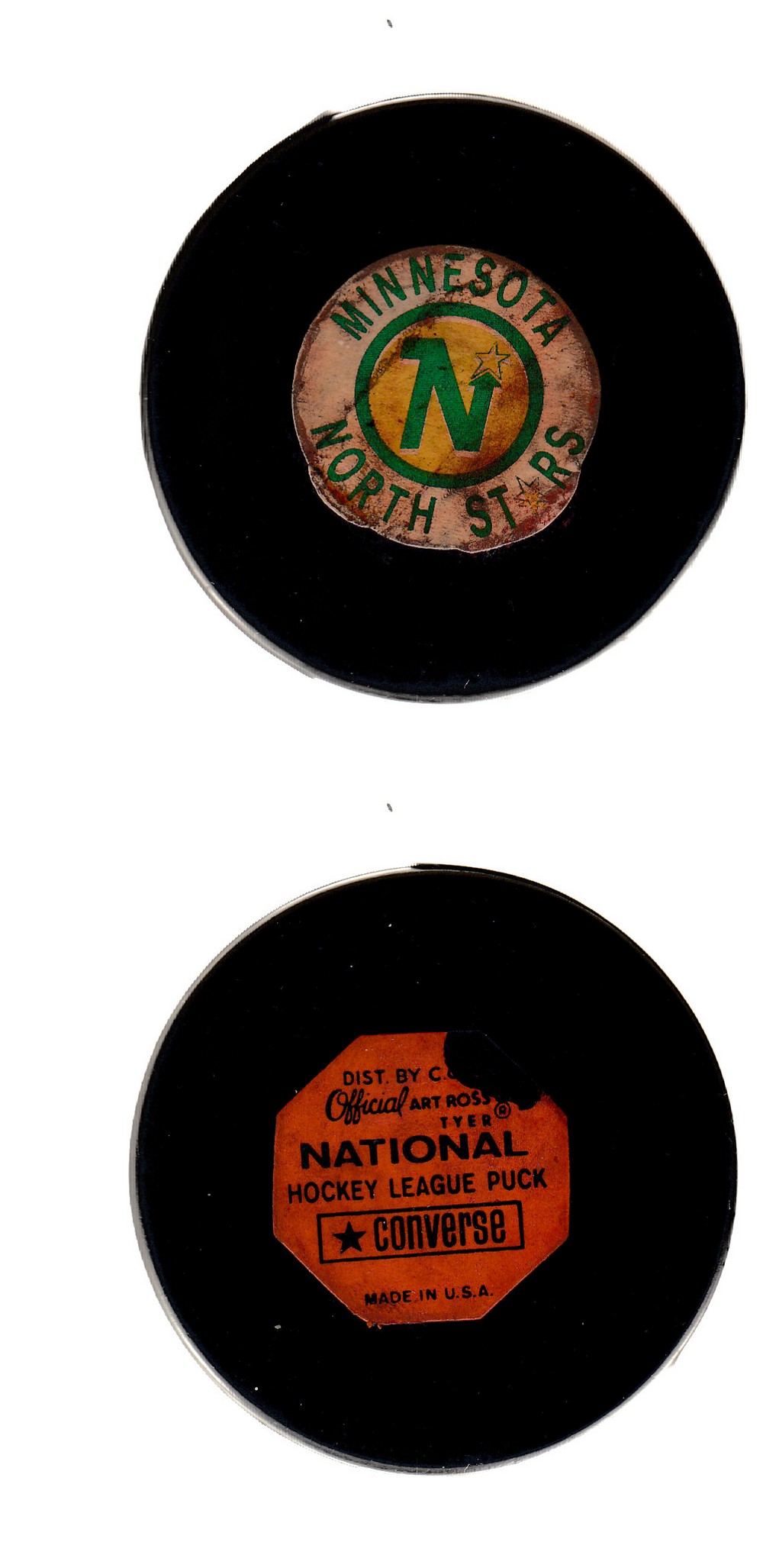 1968-70 CONVERSE MINNESOTA NORTH STARS GAME PUCK photo 1968-70 CONVERSE MINNESOTA NORTH STARS GAME PUCK photo