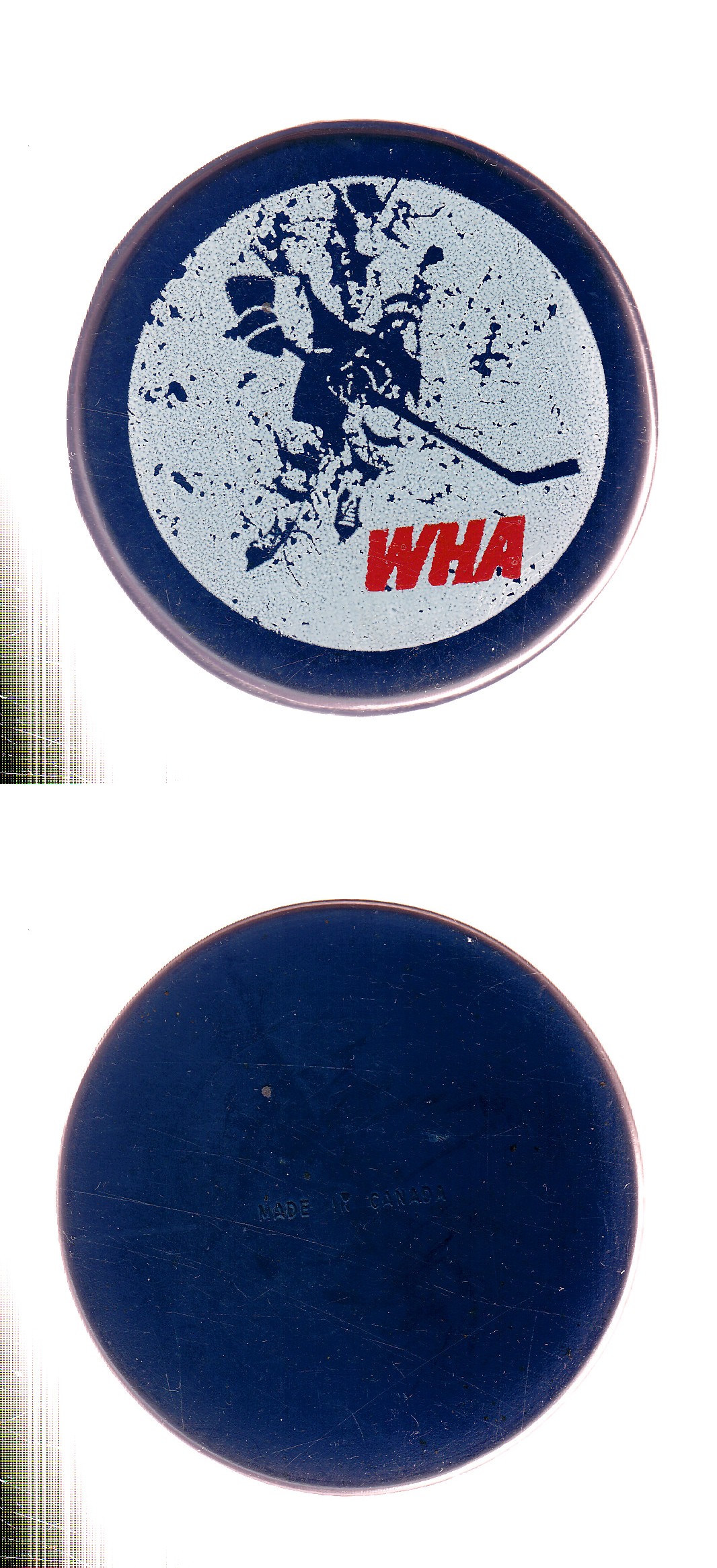 1972 BILTRITE BLUE SLUG LARGE REVERSE SMALL WHA GAME PUCK photo 1972 BILTRITE BLUE SLUG LARGE REVERSE SMALL WHA GAME PUCK photo