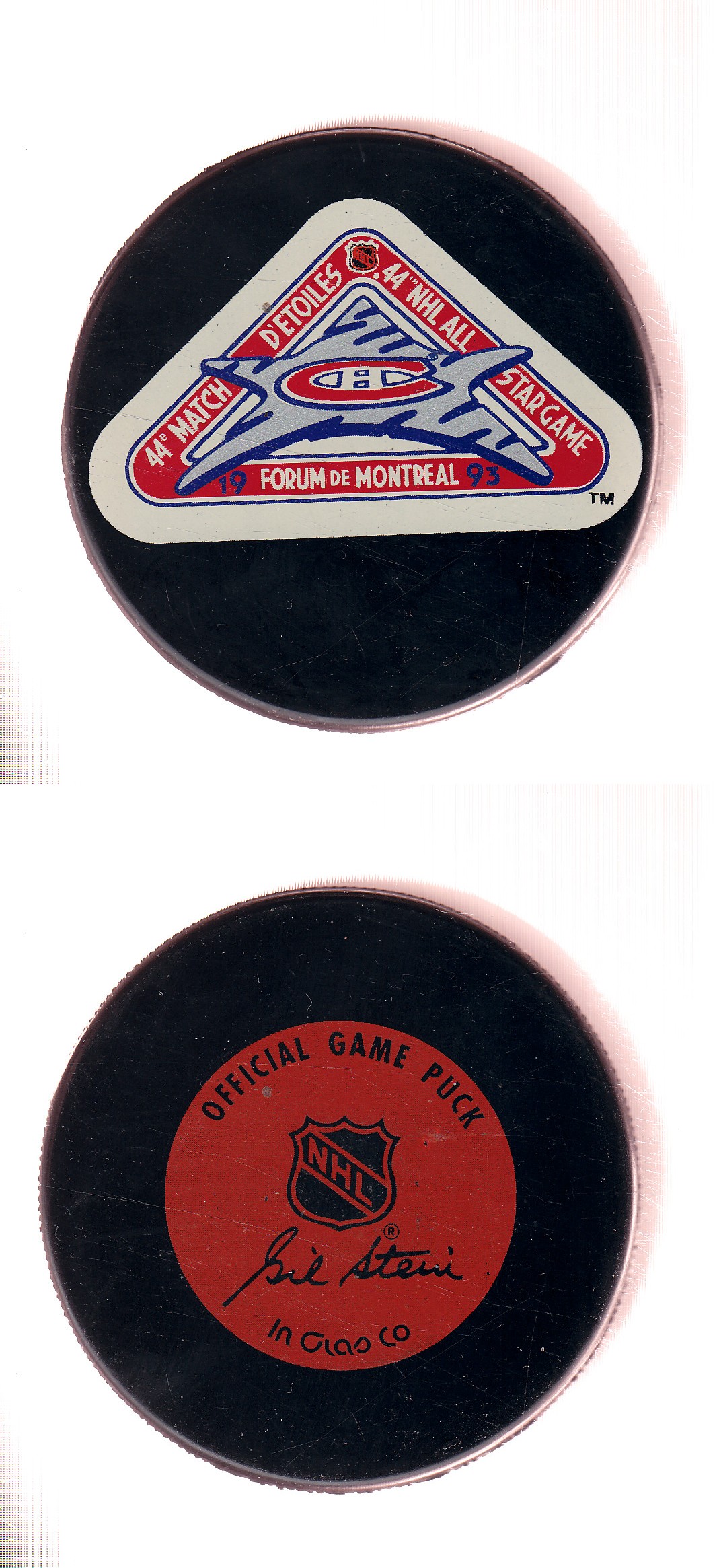 1993 IN GLAS CO MONTREAL ALL-STAR GAME PUCK photo 1993 IN GLAS CO MONTREAL ALL-STAR GAME PUCK photo