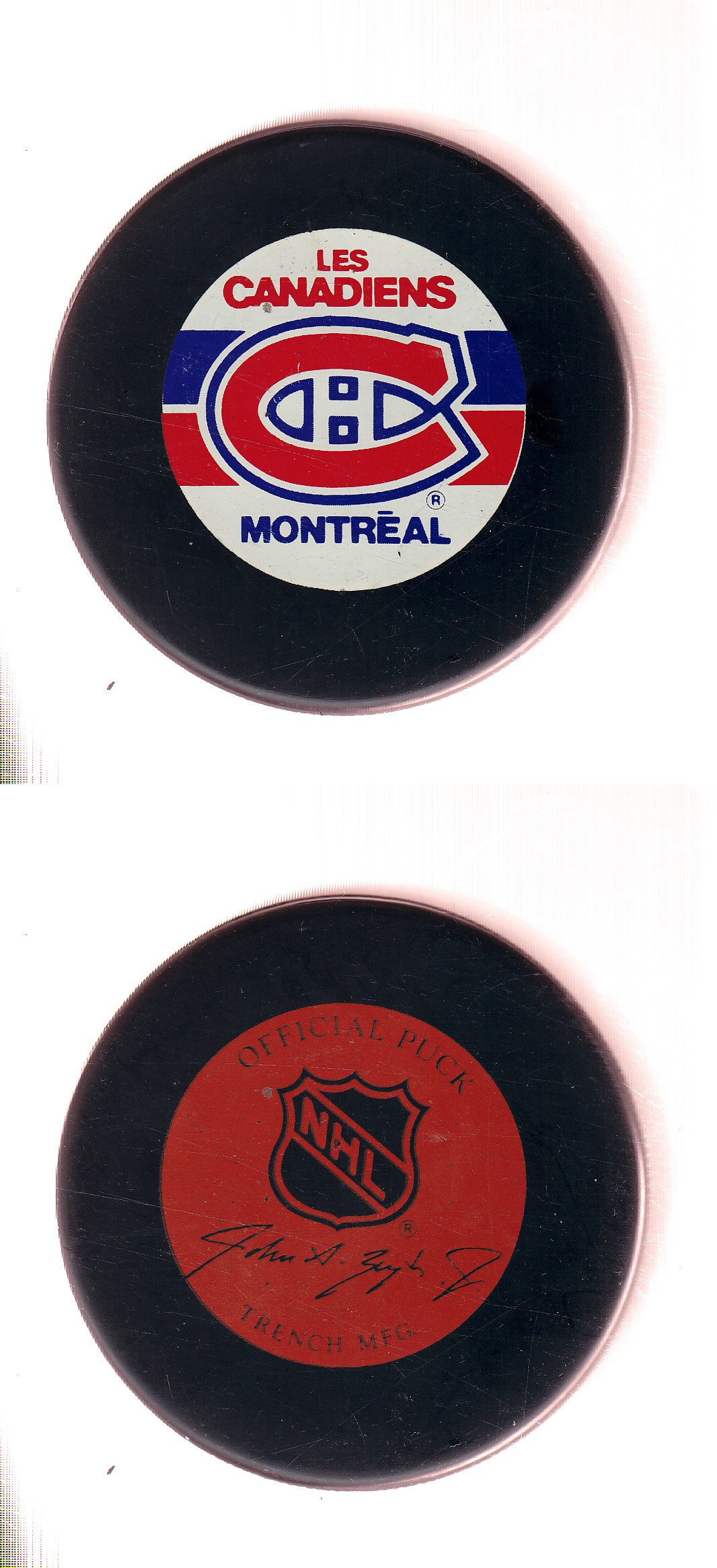 1982-92 GT1 (WITH OFFICIAL) MONTREAL CANADIENS GAME PUCK photo 1982-92 GT1 (WITH OFFICIAL) MONTREAL CANADIENS GAME PUCK photo