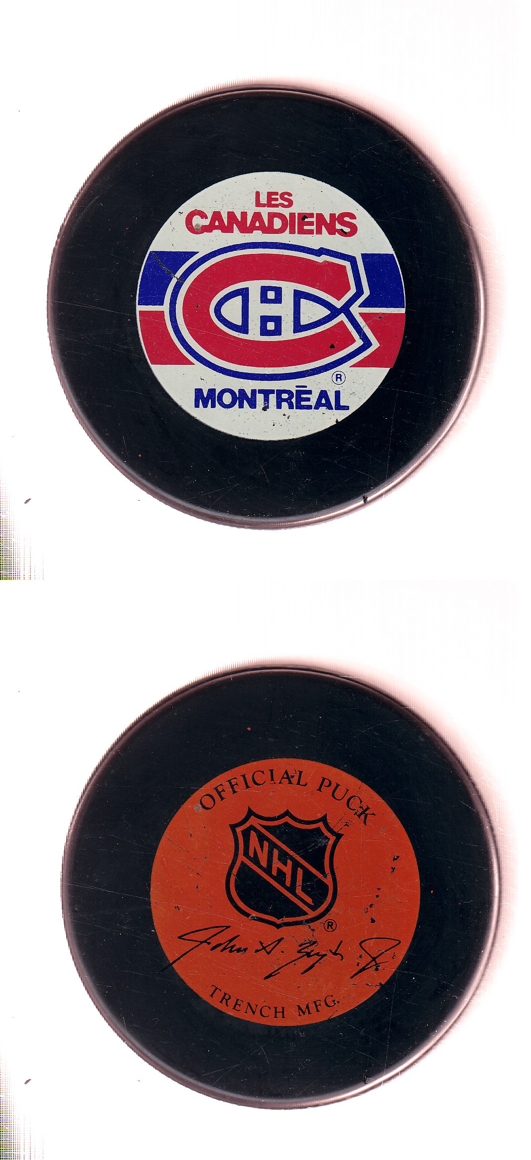 1982-92 GT1 (WITH OFFICIAL) MONTREAL CANADIENS GAME PUCK photo 1982-92 GT1 (WITH OFFICIAL) MONTREAL CANADIENS GAME PUCK photo
