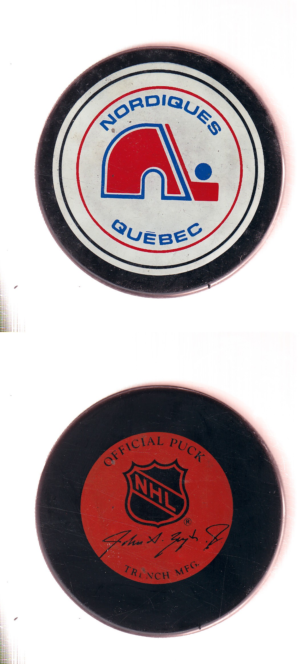 1992-93 GT3 QUEBEC NORDIQUES GAME PUCK photo 1992-93 GT3 QUEBEC NORDIQUES GAME PUCK photo