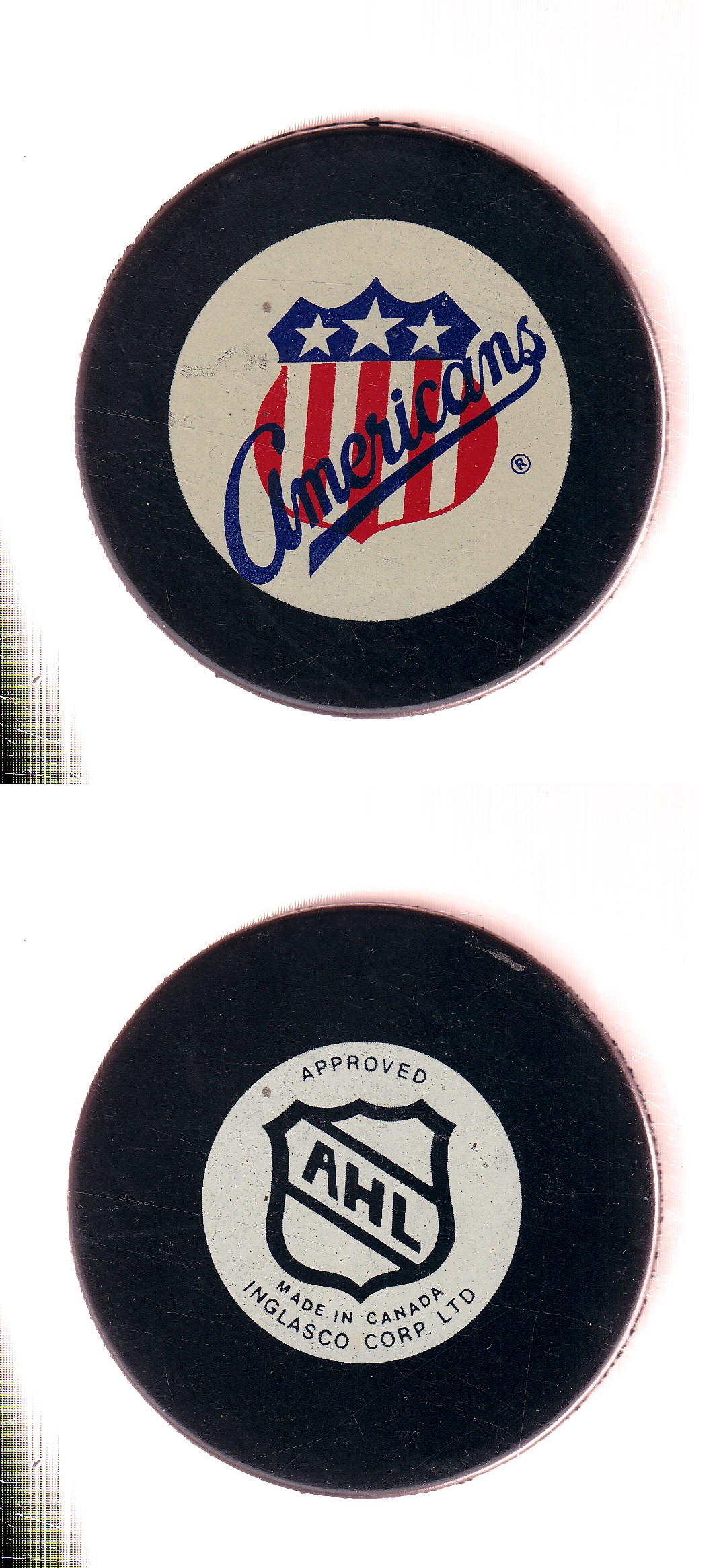 1993-96 IN GLAS CO ROCHESTER AMERICANS GAME PUCK photo 1993-96 IN GLAS CO ROCHESTER AMERICANS GAME PUCK photo